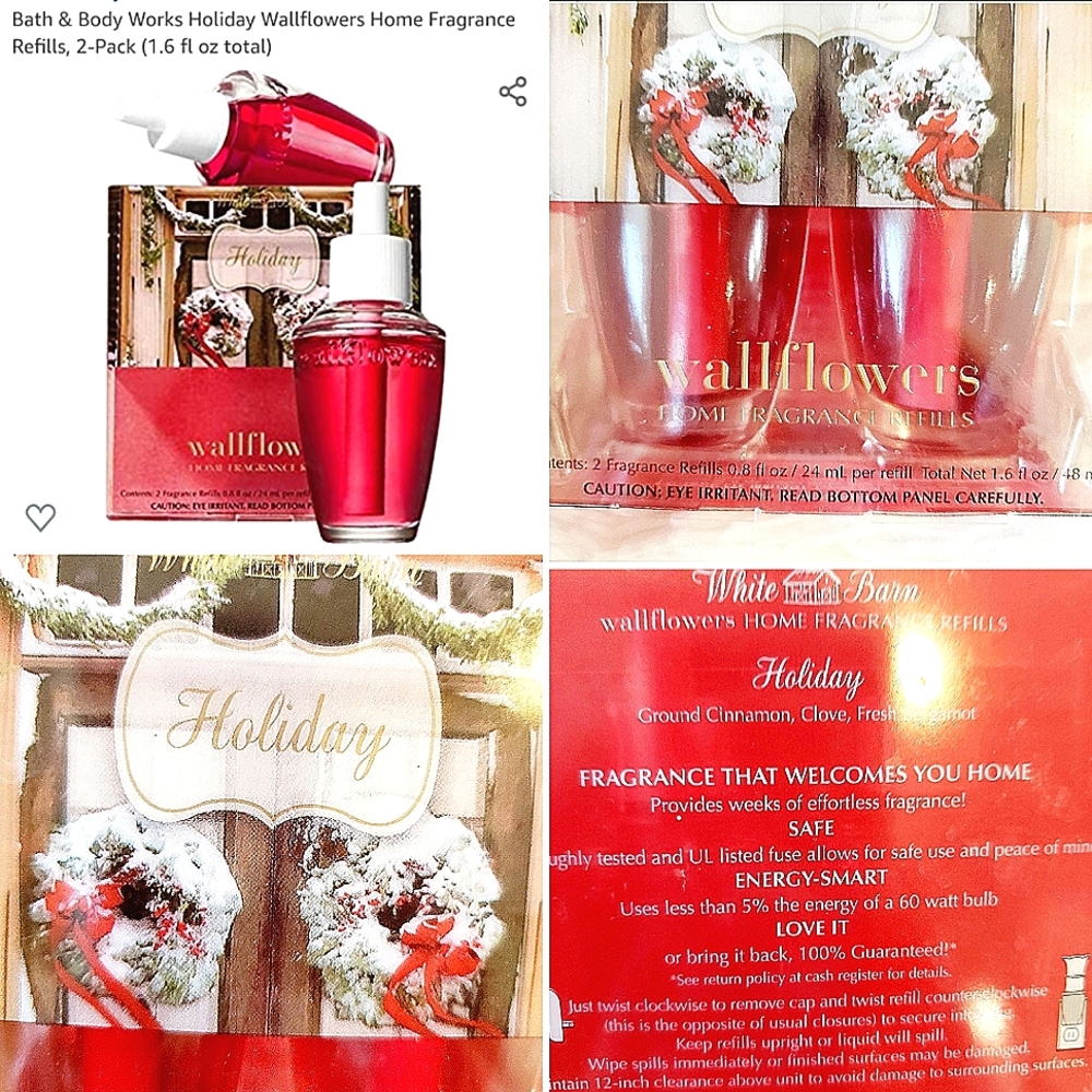 Refill pack of 2 bath and body works Holiday wallflower